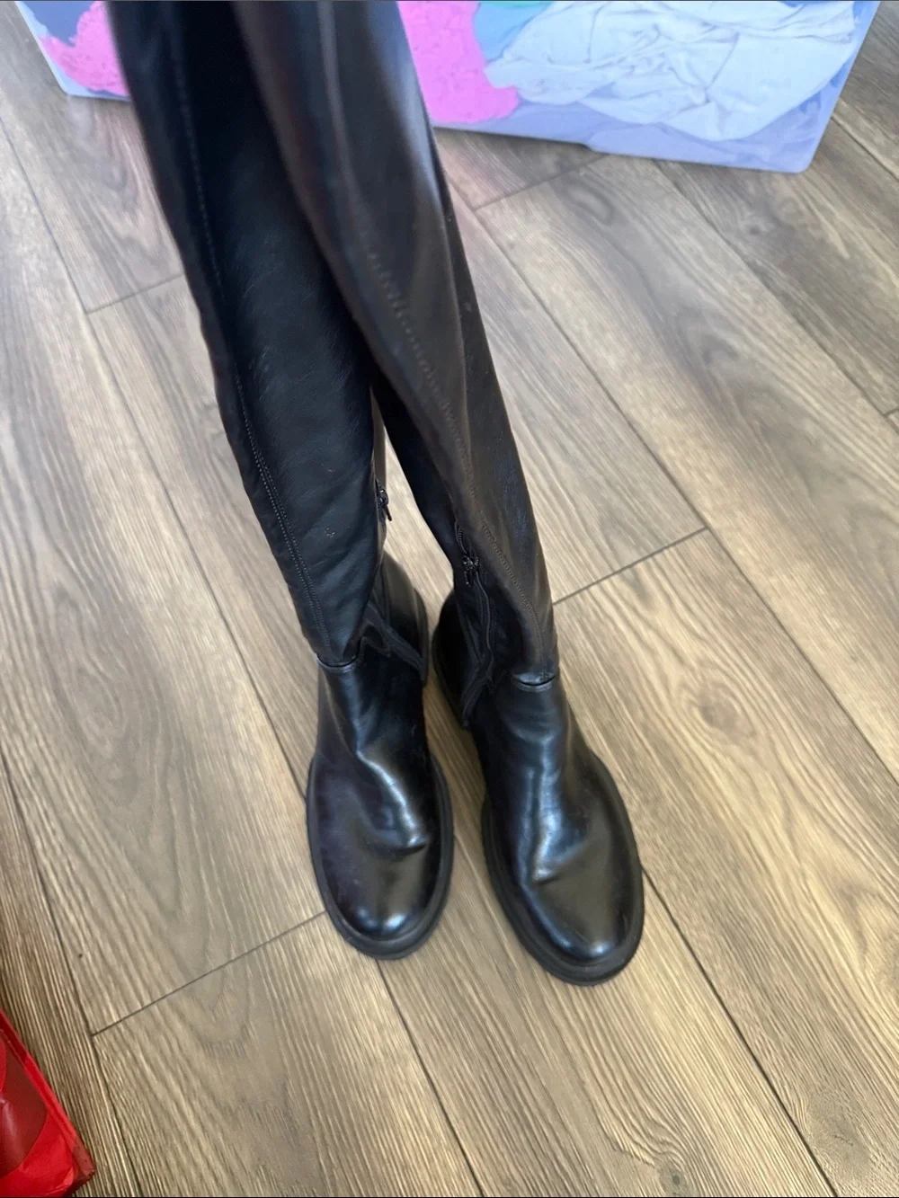 Call It Spring Black Over-the-Knee Platform Lug Boots size 9